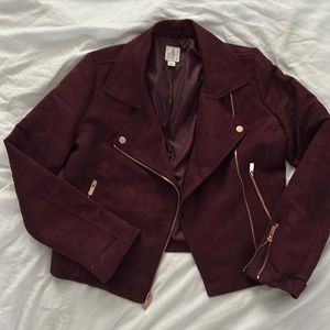 LC Women’s Moto Jacket Suede Burgandy